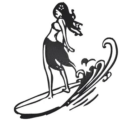 Surfer Girl Embroidery Design Limited Offer