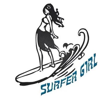Free Delivery Surfer Girl Embroidery Design
