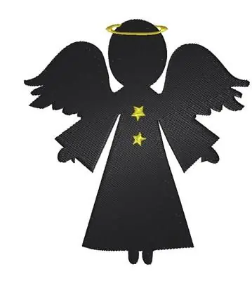 Angel Silhouette Embroidery Design Warranty Included