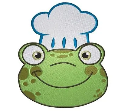 Frog Chef Embroidery Design Next Day Delivery