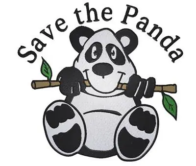 Free Returns Save the Panda Embroidery Design