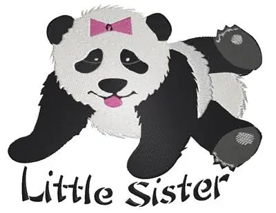 Panda Little Sister Embroidery Design Secure Checkout