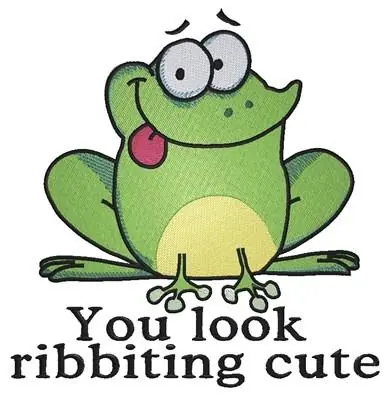 Look Ribbiting Embroidery Design Latest