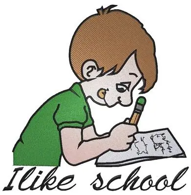 Trusted Brand Writing School Boy Embroidery Design