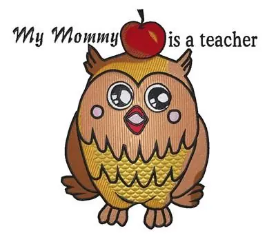 Owl Mommy Teacher Embroidery Design Instant Buy