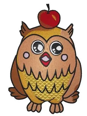 Owl with Apple Embroidery Design Limited Edition