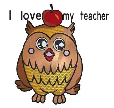 Owl Love Teacher Embroidery Design Hassle-Free Returns