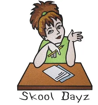 Markdown Skool Dayz Embroidery Design