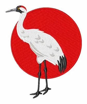 Crane And Sun Embroidery Design Best Choice