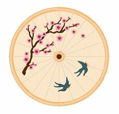 Oriental Umbrella Embroidery Design Grab Now