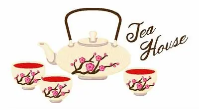 While Supplies Last Tea House Embroidery Design