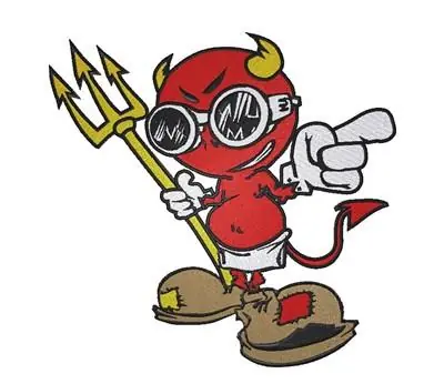 Cute Little Devil Embroidery Design Handmade