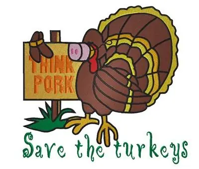 Save the Turkeys Embroidery Design Free Returns