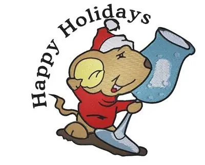 Happy Holidays Mouse Embroidery Design Hot Picks