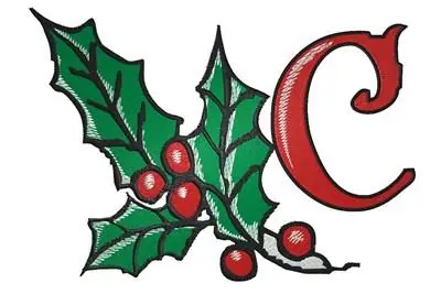 Mistletoe C Embroidery Design Instant Buy