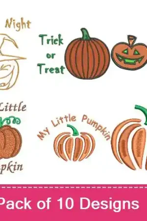 Free Delivery Halloween Vegetables Embroidery design pack by Favpro Designs, Embroidery Packs on EmbroideryDesigns.com