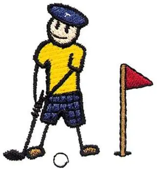 Stick Golfer Embroidery Design Bulk Order