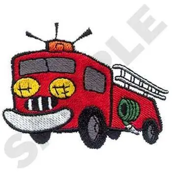 Free Shipping Fire Engine Embroidery Design
