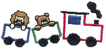 Modern Toy Train Embroidery Design