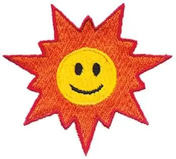 Smiley Face Sun Embroidery Design New Arrival