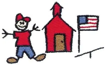 One Day Deal Schoolhouse Scene Embroidery Design