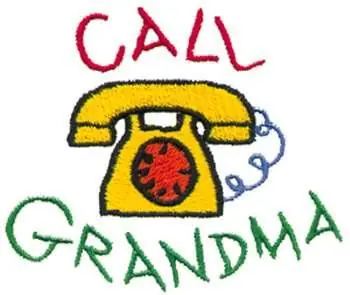 Latest Call Grandma Embroidery Design