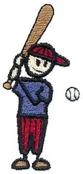 Baseball Player Embroidery Design Handmade