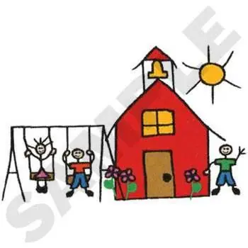 Free Shipping School Days Embroidery Design