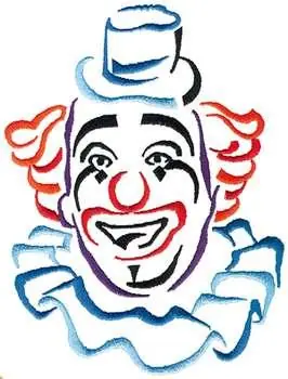 Seasonal Sale Clown Face Outline Embroidery Design