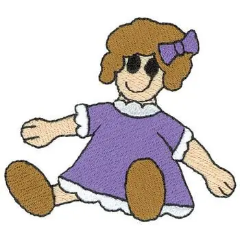 Today Only Girl Doll Embroidery Design