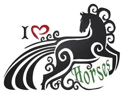 Love Horses Embroidery Design Viral