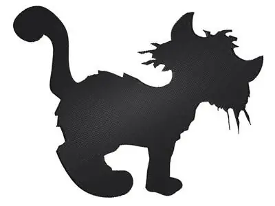 Kitten Silhouette Embroidery Design Worldwide Shipping