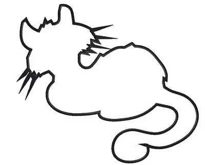 Premium Kitty Cat Outline Embroidery Design