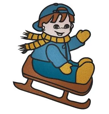 Buy Online Boy Sled Embroidery Design