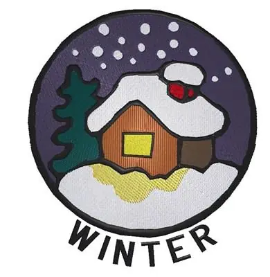 Crafted Winter House Embroidery Design