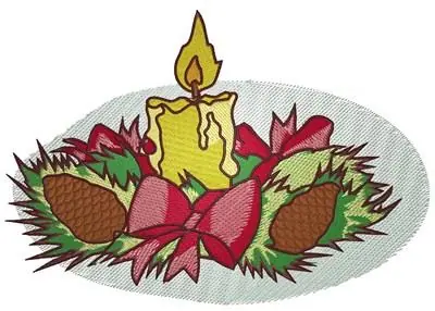 High Quality Candle Centerpiece Embroidery Design