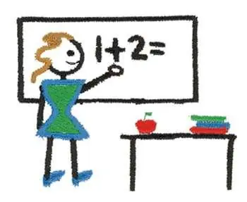 Stick Figure Teacher Embroidery Design Limited Edition