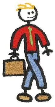 Stick Businessman Embroidery Design Free Shipping