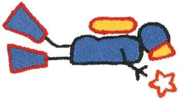 Stick Figure Scuba Diver Embroidery Design While Supplies Last