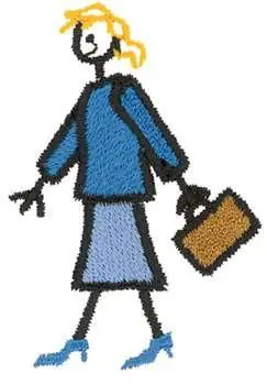 Special Discount Stick Businesswoman Embroidery Design