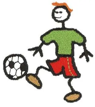 Exclusive Offer Stick Soccer Player Embroidery Design