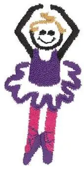 Free Returns Stick Ballerina Embroidery Design