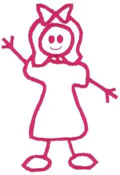 Stick Girl Outline Embroidery Design Luxury