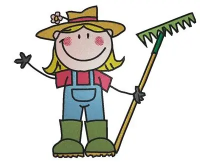 Flash Sale Girl Gardener Embroidery Design