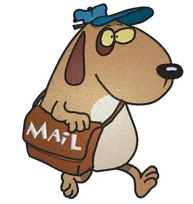 Fan Favorite Mailman Dog Embroidery Design