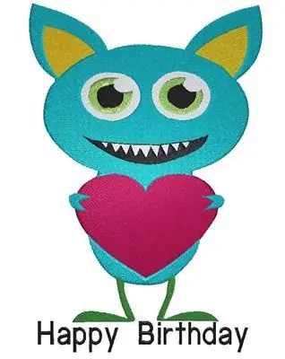 Trending Birthday Monster Embroidery Design