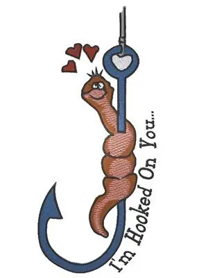 New Arrival Hooked On You Embroidery Design
