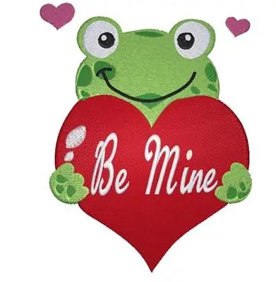 Fresh Stock Valentine Frog Embroidery Design
