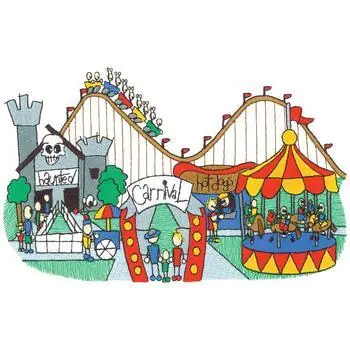 Carnival Scene Embroidery Design Affordable