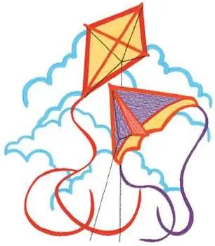 Brand New Kites Embroidery Design